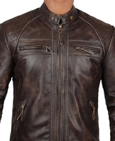 Veste en cuir de mouton véritable de haute qualité pour hommes avec coudières Personnaliser la conception de couleur et la couleur du logo pour les hommes