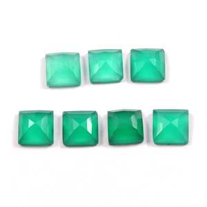 พลอยโมราธรรมชาติตัดเหลี่ยมเพชรพลอยเหลี่ยมขนาด10X10มม.,พลอยโมราสีเขียวแบบหลวมสำหรับทำเครื่องประดับ - Product Image 3