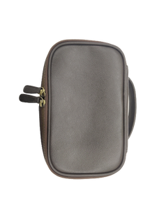 Unisexe Novation en cuir véritable pour trousse de toilette organisateur personnalisable clair fermeture éclair étuis cosmétiques brun foncé voyage mode - Product Image 4