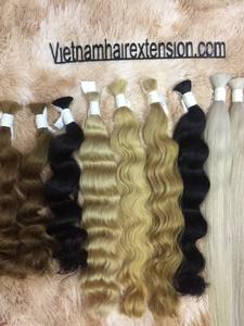Extensions de cheveux humains vierges Remy bouclés blonds, haute qualité, sans produits chimiques, doux et brillants, tissage de cheveux d'origine Vietnamienne, 100g - Product Image 2