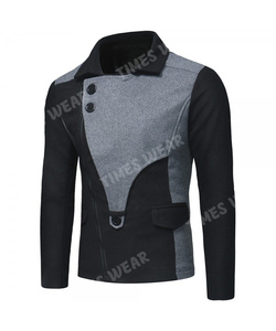Chaqueta Vintage con botones para hombre, chaqueta de moda embellecedora con cremallera para invierno, venta al por mayor - Product Image 5