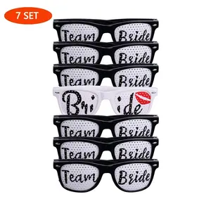 Team Bride Bachelorette Party Sunglasses Set of 7 Bridesmaid Sunglasses 6 Team Bride and 1 Bride Accessory