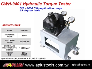 Testeur de couple hydraulique APLUS GWH-9401, plage d'application 700-3600 Ft/lb, taille de douille 80 mm, protection ISO9001 IP57, 70 200 kg/cm² - Product Image 2