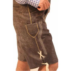 หนังกวางสีน้ำตาลทำกางเกงขาสั้น Lederhosen แบบกำหนดเองพร้อมกางเกงขาสั้นที่กำหนดเองพร้อมบริการ OEM ODM - Product Image 2