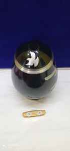 Urna de cremación de latón de ónix negro para adultos, urna de cremación para cenizas humanos, suministros funerarios de Brassworld, India - Product Image 3