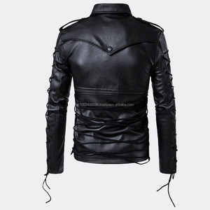 Blouson en cuir de moto personnalisé enduit pour homme, imperméable, respirant et coupe-vent, vente en gros pour l'hiver - Product Image 2