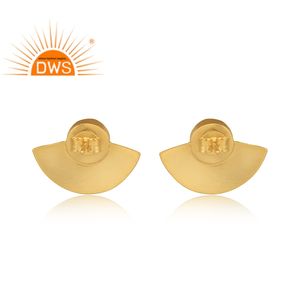 New Tiny Chalcedony Gemstone <b>Stud</b> Earring Gold Plated <b>Silver</b> Earring Wholesale Handmade <b>Small</b> <b>Studs</b> - Product Image 3