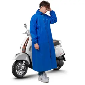 Long zipper high quality navy blue rain coats