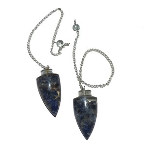 Venta Mayorista de Sodalita Orgón Bala Péndulo Piedra Preciosa Tallada de Ágata Tipo Técnica de Grabado - Product Image 1