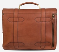 Porte-documents de grande capacité en cuir véritable marron, fait main, à double boucle, pour ordinateur portable, avocat, documents, bureau