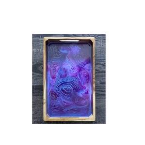 Bandeja de resina epoxi amarilla de alta calidad, bandeja de resina epoxi para restaurante en casa, pieza artesanal - Product Image 3