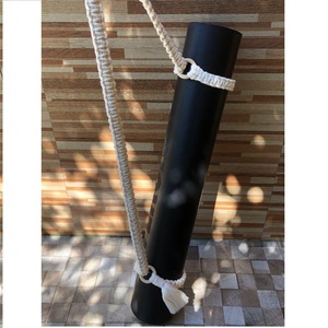 เสื่อเสื่อถักแบบมาคราเม่,เสื่อโยคะแบบมีสายสีเหลือง - Product Image 4