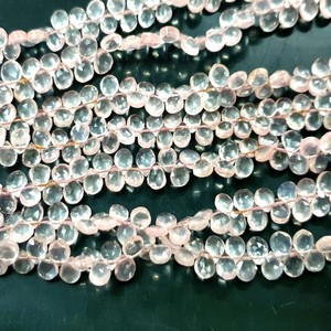 Quartz Rose Rose 7mm Poire À Facettes Briolette Lâche Naturel Bleu Tourmaline Agate Pierre Perles Pierre Semi-Précieuse - Product Image 3