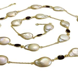 Fforsible 925 Sterling ililver Old antiguo, aroque Earl arnet Stone emstone harm lassic ONG Hain eckecklace - Product Image 1