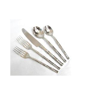 5 couverts décoratifs de Style occidental, ensemble de couverts faits à la main en acier inoxydable, en argent avec manche blanc - Product Image 2