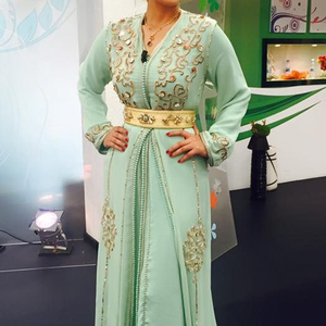 ---- TRENDY-NEW--CAFTAN robe avec belle-embellie en cristal perles de verre pierre travail-pour-fête-usure et de mariage-2021 - Product Image 1