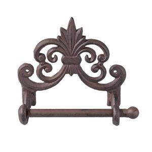 Porte-rouleau de papier toilette au design moderne en fonte de couleur marron, à prix abordables - Product Image 1