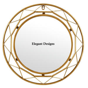 Miroir mural moderne fait à la main en or de taille personnalisée miroir en métal décoratif pour la maison contemporaine antique chambre à coucher salle de bain verre vente en gros - Product Image 1