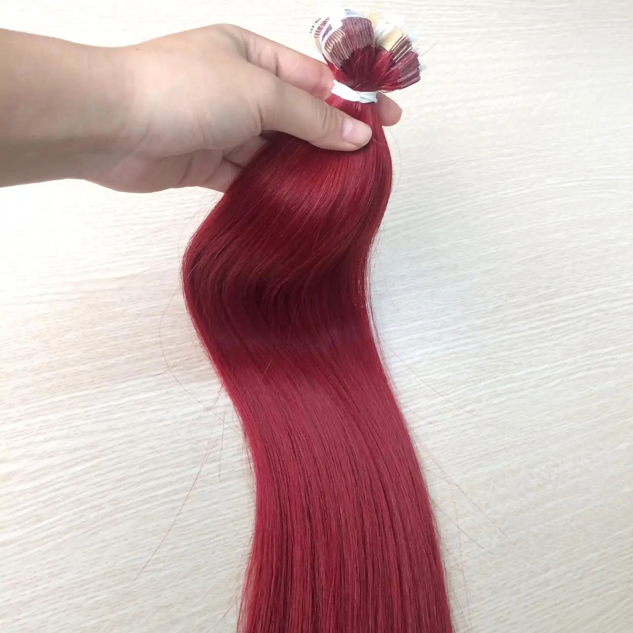 Tape Human Hair Extensions Tape In dark red color Hair Top Quality Double Drawn Remy Tape