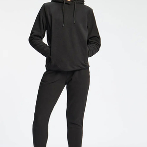 Sweat à capuche polaire coupe ajustée OEM demi-manches logo personnalisable ensemble de course de gymnastique décontracté entraînement sportif jogging porter hiver nouveau - Product Image 2