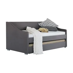 Selina 2019 modeli Metal Modern döşemeli kumaş yuvarlanmak ile Daybed