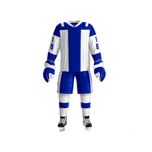 Ensemble de maillots de hockey sur glace en polyester de haute qualité personnalisé Impression par sublimation et logo brodé Uniforme de hockey sur glace personnalisé - Product Image 3