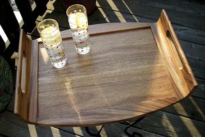 Bandeja de servir de madera con asa y acabado pulido para uso doméstico - Product Image 6