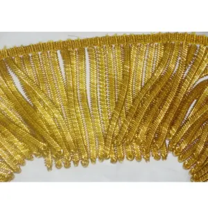 Wholesale Gold Bullion Fringe Customized High Quality Metallic French Wire Fringes Item Fashionable Decorative Accessory