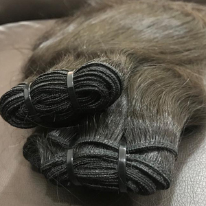 Extensiones de cabello humano indio, sedoso, textura suave, cutículas, color negro Natural, envío gratis - Product Image 1