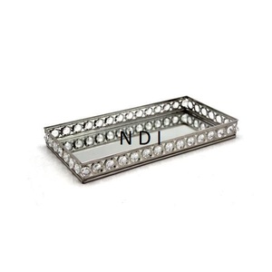 ถาดเสิร์ฟอาหารและอาหารเช้าถาดเสิร์ฟอาหารสำเร็จรูปแบบโบราณทรงสี่เหลี่ยมผืนผ้าตกแต่งด้วยมือสไตล์ที่เป็นเอกลักษณ์ - Product Image 1