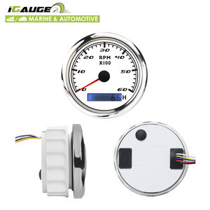 85มม60 RPM สีขาวหน้าแดง LED Tachometer พร้อมเมตรชั่วโมงสำหรับ Marine - Product Image 4
