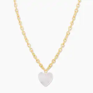 18k Women Jewelry Stainless Steel Raw Ethiopian Opal Necklace Heart Pendant Necklace