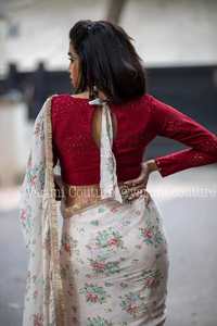 Premium diseñador indio estilo paquistaní Georgette Saree con hermosas lentejuelas bordado señoras blusa para fiestas de boda - Product Image 4