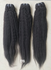 Extensiones de Cabello Virgen Remy Indio TG TG-188, Liso Rizado, Doble Trama, Color Negro, 100 g, para Mujer, Venta al Por Mayor, Muestra Disponible - Product Image 3