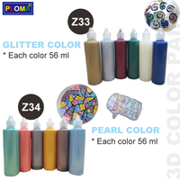 PLOMA Ensemble de peinture acrylique 3D pour enfants, 24 couleurs, pour peinture sur verre et papier, flacons de 56 ml et 75 ml