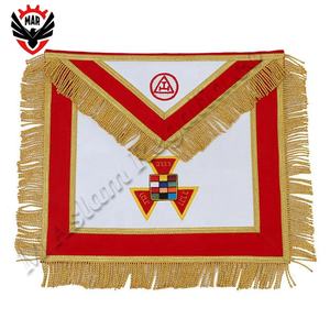 Kit de delantal diario de cuero Masonic Member Royal Arch con logotipo bordado y borlas de cuerda roja - Product Image 3