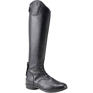 Autumn Winter Summer Western Riding <b>Boots</b> PVC Zippered Mesh Knee-High Chelsea Design Rubber Insole Height Genuine Leather - Product Image 1