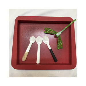 Huong Dang Lacquer Newestl Design White Caviar Spoons 100% Natural <b>Mother</b> of Pearl Shell Non-Toxic High Quality From Vietnam - Product Image 4