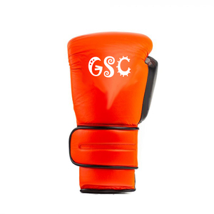 Guantes de boxeo resistentes hechos a medida para adultos, guantes rojos de cuero genuino, patrón de impresión, partidos de entrenamiento profesional, PU - Product Image 2