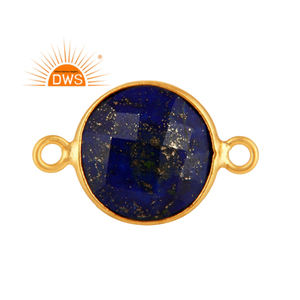 Latest 2022 Sterling Silver Gold Plated Natural <b>Lapis</b> <b>Lazuli</b> Gemstone Connector Jewelry Manufacturer - Product Image 1