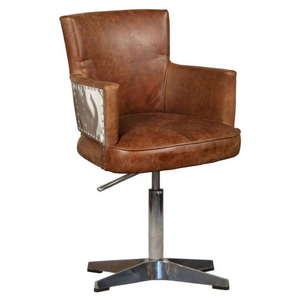 Sofá de sala de estar de cuero antiguo estilo Aviación - Product Image 1