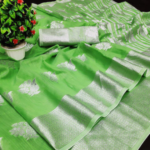 ชุดส่าหรีพิมพ์ลายผ้าคอตตอนพร้อมเสื้อชิ้นผ้าส่าหรีสำหรับผู้หญิงอินเดียส่าหรี - Product Image 1