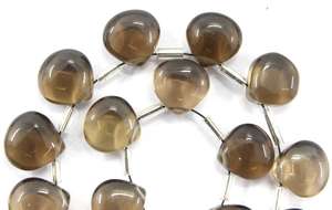 พลอยควอตซ์สโมคกี้ธรรมชาติรูปหัวใจเรียบ1เส้น,ลูกปัด Briolette สำหรับสร้อยคอสร้อยข้อมือเครื่องประดับขายส่ง - Product Image 2