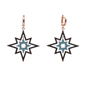 925 argent Sterling Étoile Balancent Boucles D'oreilles Turc En Gros Fait À La Main En Argent Sterling Boucle D'oreille - Product Image 2