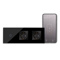 Interruptor Inteligente Bingoelec Tuya de 1/2/3/4 Botones, Interruptor de Control Remoto Triple y Enchufe Doble de 16A, Panel de Vidrio para Enchufe Alemán