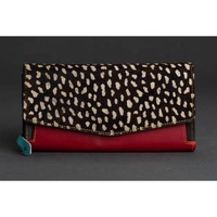 Dompet Wanita Kulit Asli Motif Hewan Buatan Tangan, Bergaya, Pendek, Multiwarna, Multifungsi, Tempat Kartu ATM