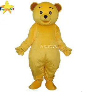 Funtoys Kostum Maskot Kartun, Beruang Teddy Kuning Emas untuk Dewasa