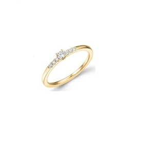 14K Yellow Real Round Diamond Classic Prong Set Engagement <b>Ring</b> 0.10TCW SI/GH Color Daily Wear Accessory - Product Image 1