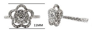 Chine Personnalisé Haute Qualité Conception À La Mode Fleur Anneaux 18k Solide Or Blanc Réel Diamant Éternité Cluster Anneau Pour Les Femmes - Product Image 2