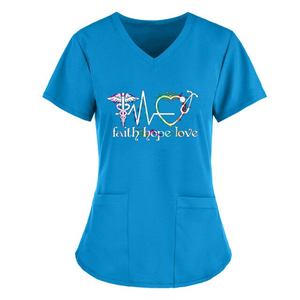 Uniforme de enfermera de manga corta con cuello en V, uniforme de enfermera - Product Image 2
